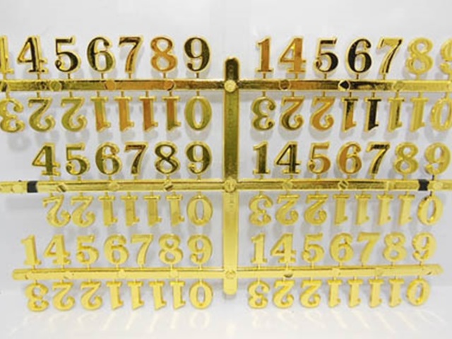 60Set X 15Pcs Golden Arabic Clock Repair Numbers 15mm - Click Image to Close