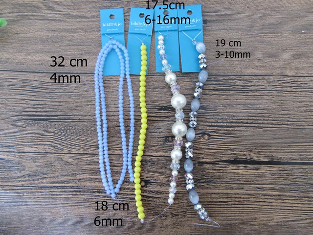 4Packs X 3String Glass Beads Unfinished Bracelet Jewelry