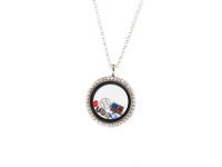 50Pcs Floating Charm Crystal Glass Locket Pendant Necklace Whole