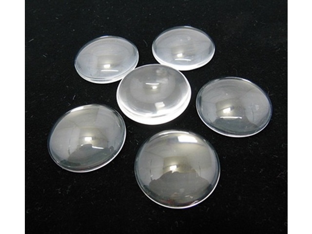 24Pcs Clear Round Glass Magnifying Cabochon Tiles 25x6mm Retail - Click Image to Close