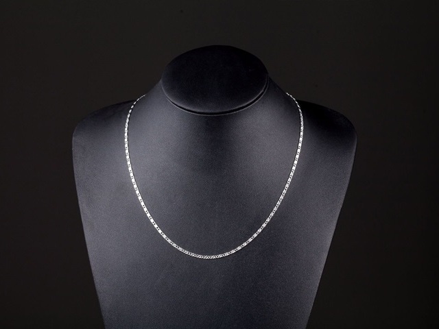 5Pcs Silver Finished Necklace Chain 45cm Long 2mm Wide - Click Image to Close