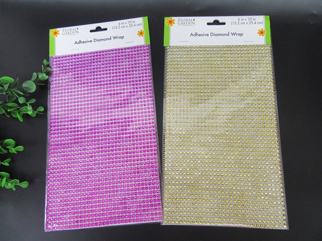 36Sheets Adhesive Diamond Wrap Mesh Rhinestone Wrap Mixed - Click Image to Close