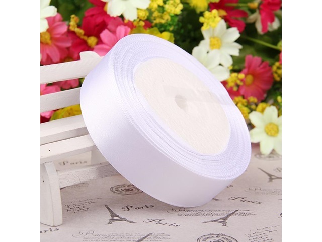 10Rolls X 25Yards White Satin Ribbon 10mm - Click Image to Close