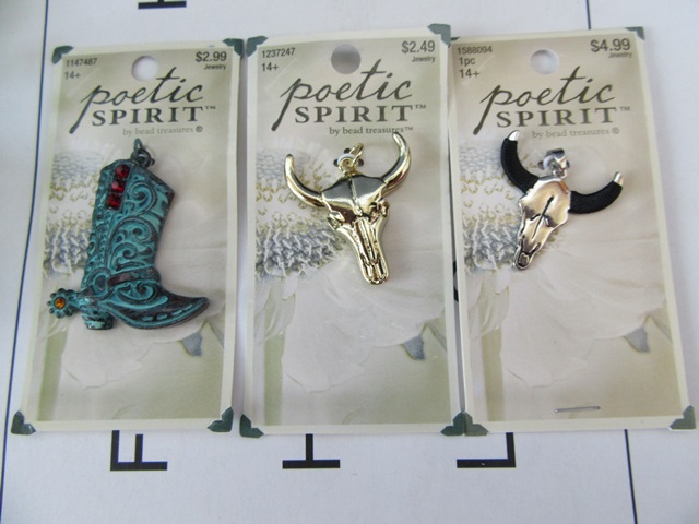 4Pkts X 3Pcs Boots Oxhead Beads Charms Pendants Retail Package - Click Image to Close