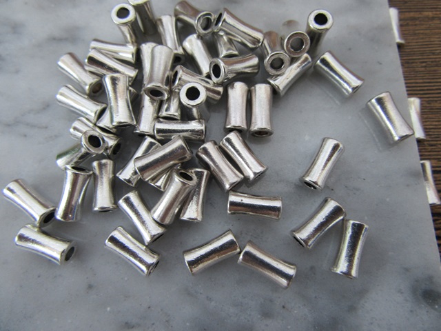 500Pcs Metal Antique Silver Spacer Beads 10x5mm - Click Image to Close