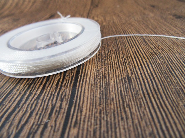 6Pcs White Nylon Jewelry Beading Thread String Cord 0.3mm - Click Image to Close