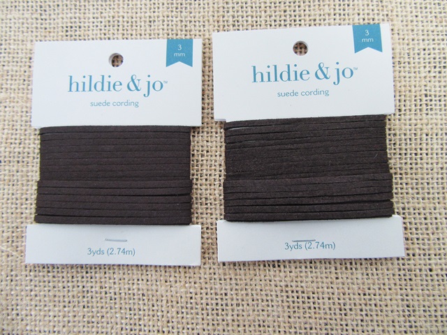 4Packets X 3Pcs Suede Cording Craft Cord Strap Leather Flat Cord