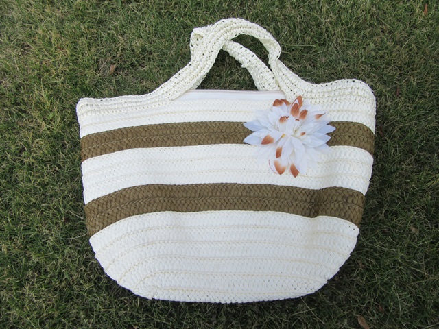 1X Beach Retro Straw Rattan Wicker Handbag Knitted Bag