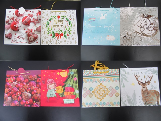 10Pcs HQ Paper Gift Bag Assorted 33x33x12cm - Click Image to Close