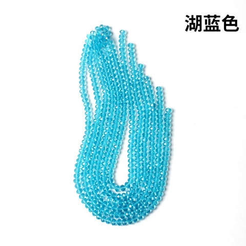 10Strand x 90Pcs Skyblue Faceted Crystal Beads 6mm - Click Image to Close