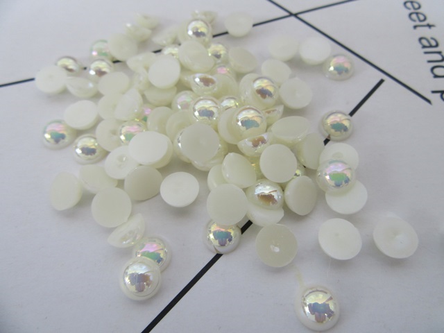 1000Pcs Ivory 8mm Semi Simulated Pearl Bead Flatback 1000Pcs Ivory 8mm Semi Simulated Pearl Bead Flatback