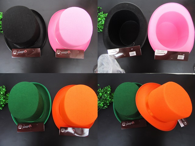 5Pcs Porkpie Hats Bowler Hats Caps Mixed Color - Click Image to Close