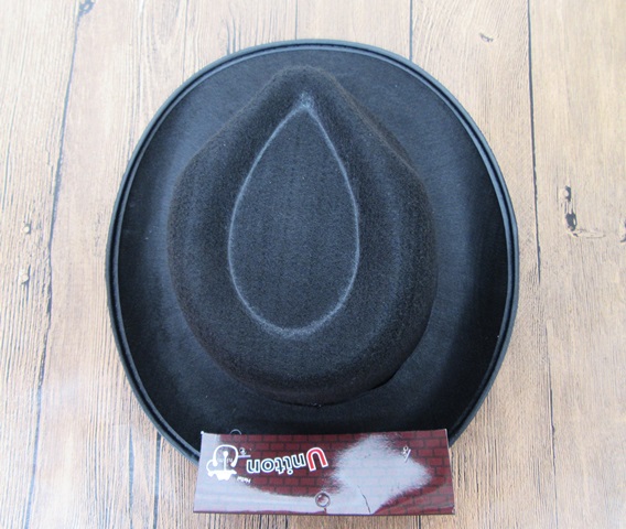 5Pcs Black Felt Cowboy Hat Caps - Click Image to Close