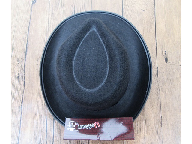 5Pcs Black Felt Cowboy Hat Caps - Click Image to Close