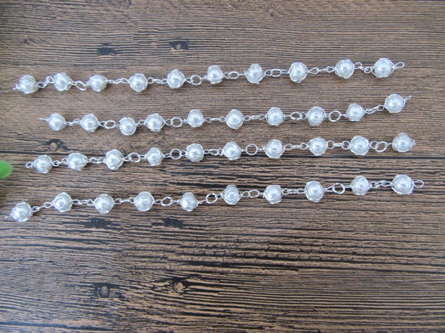 50String White Simulate Pearl Beads Unfinished Bracelet Jewelry 50String White Simulate Pearl Beads Unfinished Bracelet Jewelry