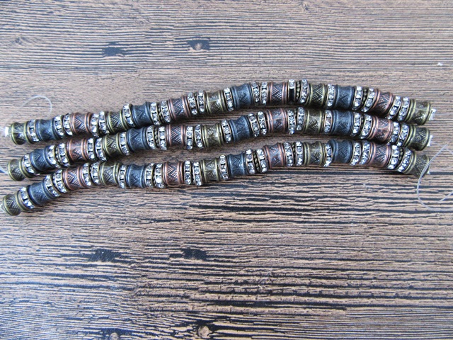 12String Alloy Metal Round Beads Unfinished Bracelet Jewelry