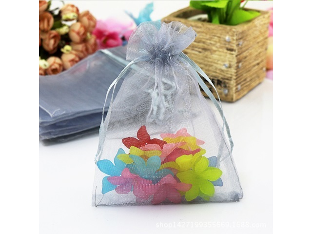 2x50Pcs Gray Drawstring Jewelry Gift Pouches 20x13cm