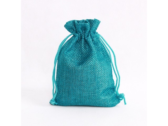 50 Plain Green Hemp Drawstring Jewelry Gift Pouches 14x10cm