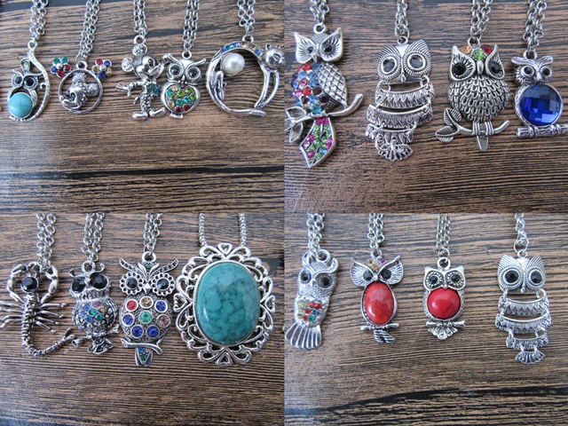 20Pcs New Chic Owl Etc Pendant Necklace Assorted