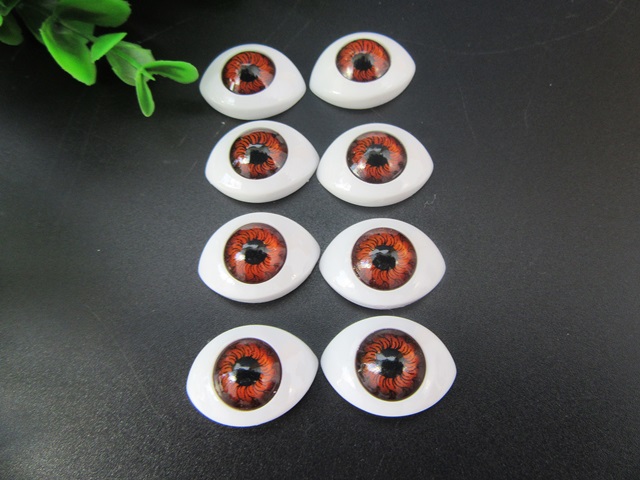 50Prs Brown Stuffed Toy Animal Crafts Doll Eyes Puppet Parts 12m - Click Image to Close