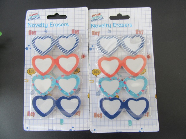 10Packets X 4Pcs Double Twin Heart Erasers Stationery 10Packets X 4Pcs Double Twin Heart Erasers Stationery