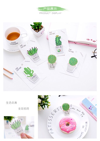 20 Cactus Paper Sticker Bookmark Plant Marker Memo Sticky Notes - Click Image to Close