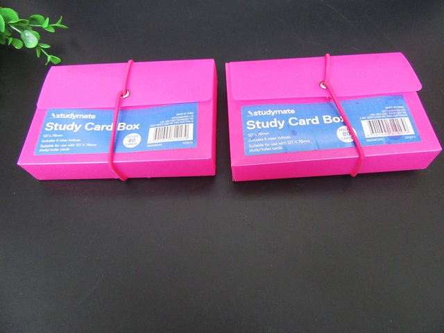 12Pcs Studymate Study Card Box Pink 135x93x26mm 12Pcs Studymate Study Card Box Pink 135x93x26mm
