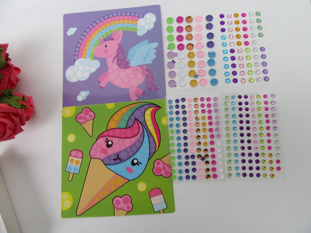 6Sets X 6Pcs Art Sticker Sequin Gem Mosaic Craft Puzzle Toy Kit - Click Image to Close