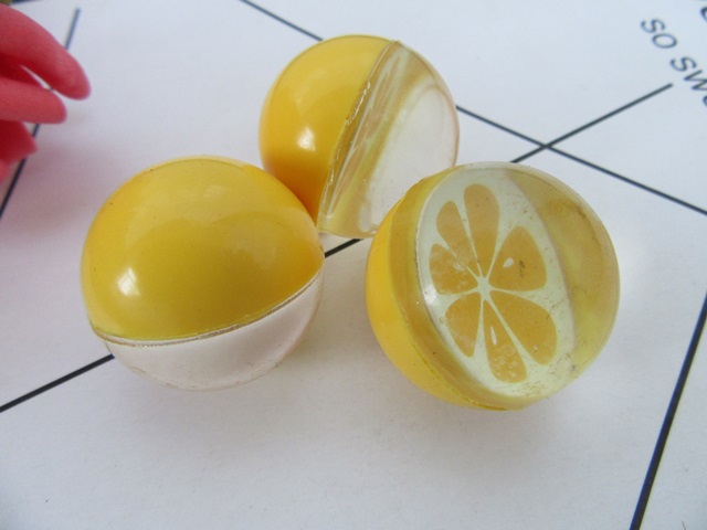 98Pcs Lemon Fruit Rubber Bouncing Ball 30mm Dia. - Click Image to Close