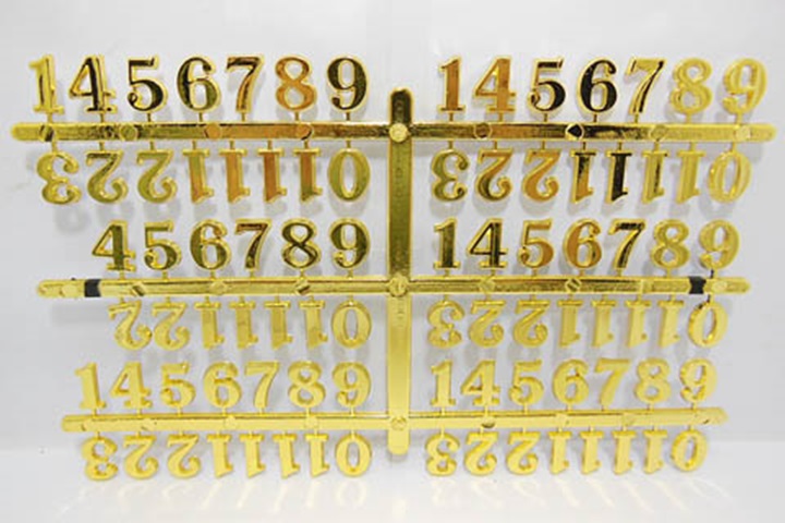 50Set X 15Pcs Golden Arabic Clock Repair Numbers 20mm - Click Image to Close