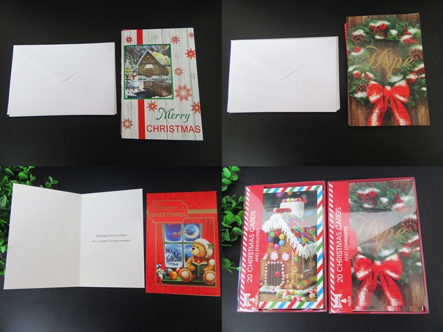 30Pkts x 20Sets Christmas Cards Greeting Cards & Envelopes 2 Des - Click Image to Close