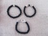 12Pcs Black Elastic Gemstone Beaded Bracelets with Metal Beads 12Pcs Black Elastic Gemstone Beaded Bracelets with Metal Beads