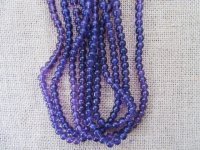 5Strand X 110Pcs Round Purple Glass Beads 8mm