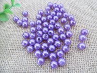 1000 Purple 8mm Round Simulate Pearl Beads