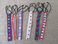 12Pcs Tribal Tibetan Design Elastic Head Band Mixed