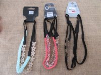 12Sheets Elastic Head Band 23cm Half Length Various Design