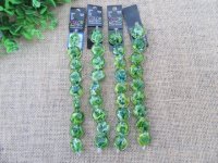 12Strand x 9Pcs Green Lampwork Glass Bead Beaded Unfinished Brac