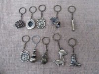 10Pcs Stainless HQ Keyring Keychain Key Ring Assorted