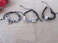 50Pcs Drawsting Black Natural Shells Bracelets Wholesale