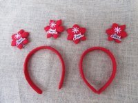 12X Christmas Headband Snowflake Headwear Hair Hoops Hairband