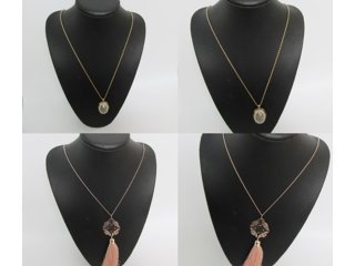 12Pcs New Fashion Metal Chain Necklace with Assorted Pendant