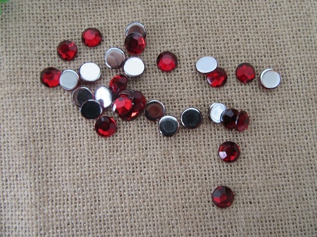 200 HQ Dark Red Flat Back Diamonds Rhinestones 12mm - Click Image to Close