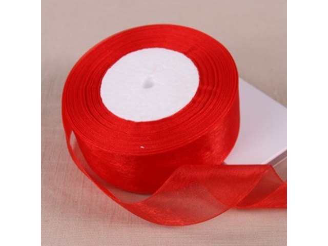 10Rolls X 50Yards Red Organza Ribbon 15mm - Click Image to Close