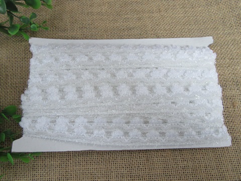 4Roll x 15Yards White Flower Edge Craft Trim Embellishment - Click Image to Close