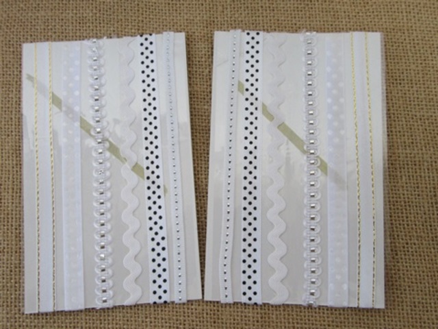 20Sheets X 6Pcs White Adhesive Printed Ribbon Craft Trim 20Sheets X 6Pcs White Adhesive Printed Ribbon Craft Trim