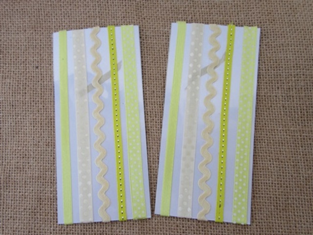 20Sheets X 5Pcs Yellow Adhesive Printed Ribbon Craft Trim 20Sheets X 5Pcs Yellow Adhesive Printed Ribbon Craft Trim