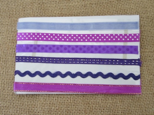 20Sheets X 6Pcs Purple Adhesive Printed Ribbon Craft Trim 20Sheets X 6Pcs Purple Adhesive Printed Ribbon Craft Trim