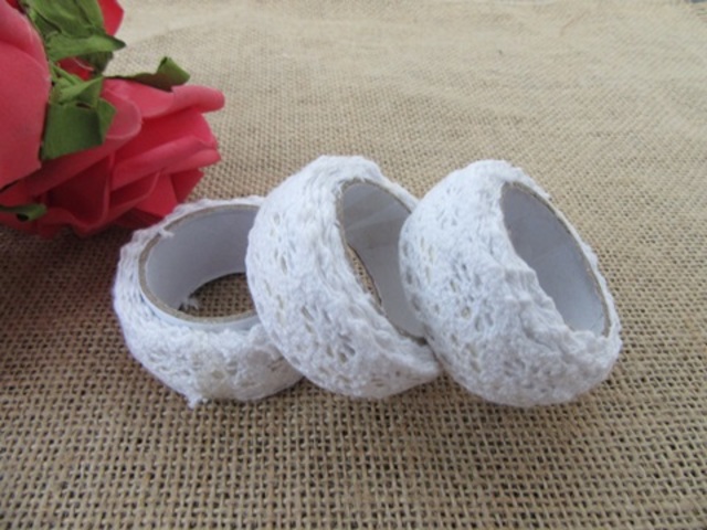 30Rolls X 1Meter White Adhesive Craft Cotton Trim Embellishment - Click Image to Close