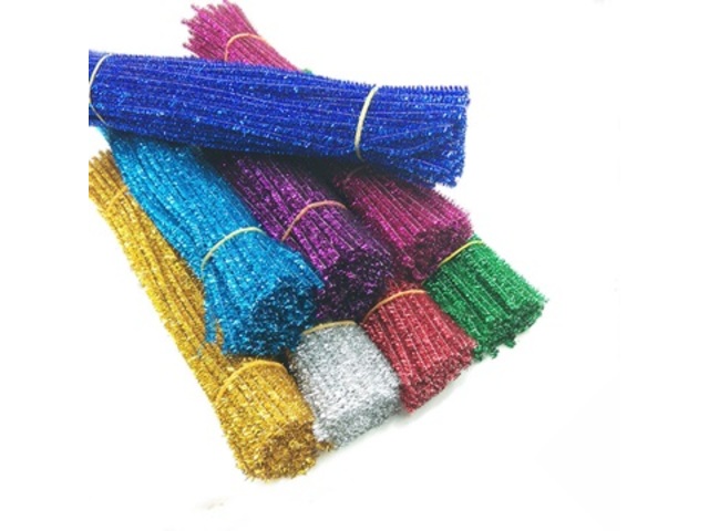 500 Shiny Chenille Stems Craft Pipecleaners 30cm Long Mixed - Click Image to Close