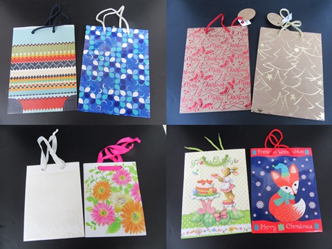 10Pcs HQ Paper Gift Bag Shopping Bag 22.5x17x9.3cm Assorted - Click Image to Close